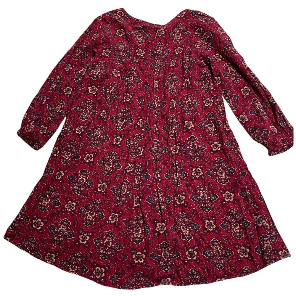 American Eagle Tunic Long Sleeve Boho Mini Dress or Blouse Top Womens Small Red - Picture 7 of 11